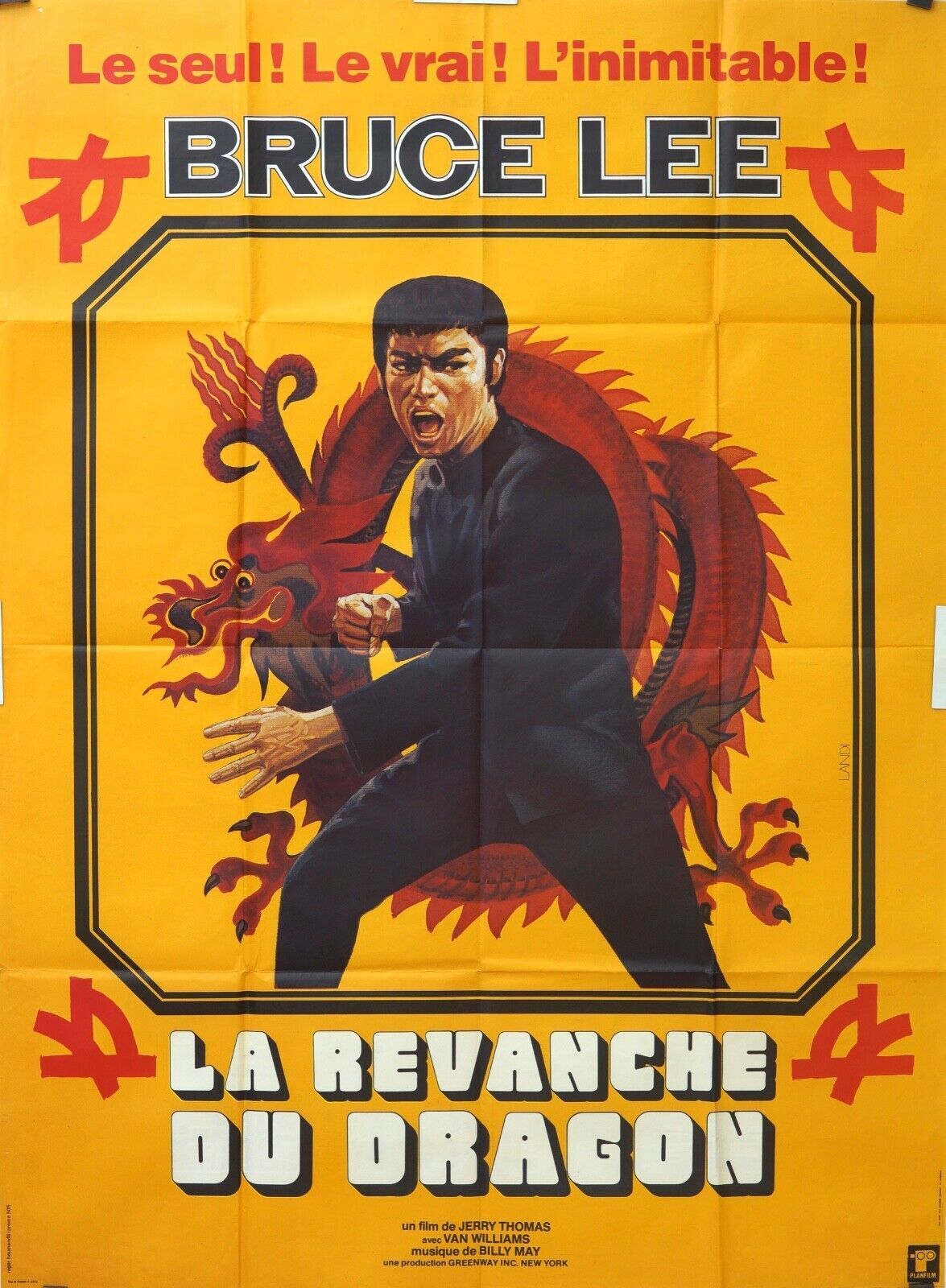 LA REVANCHE DU DRAGON ORIGINAL MOVIE POSTER 120x160 BRUCE LEE