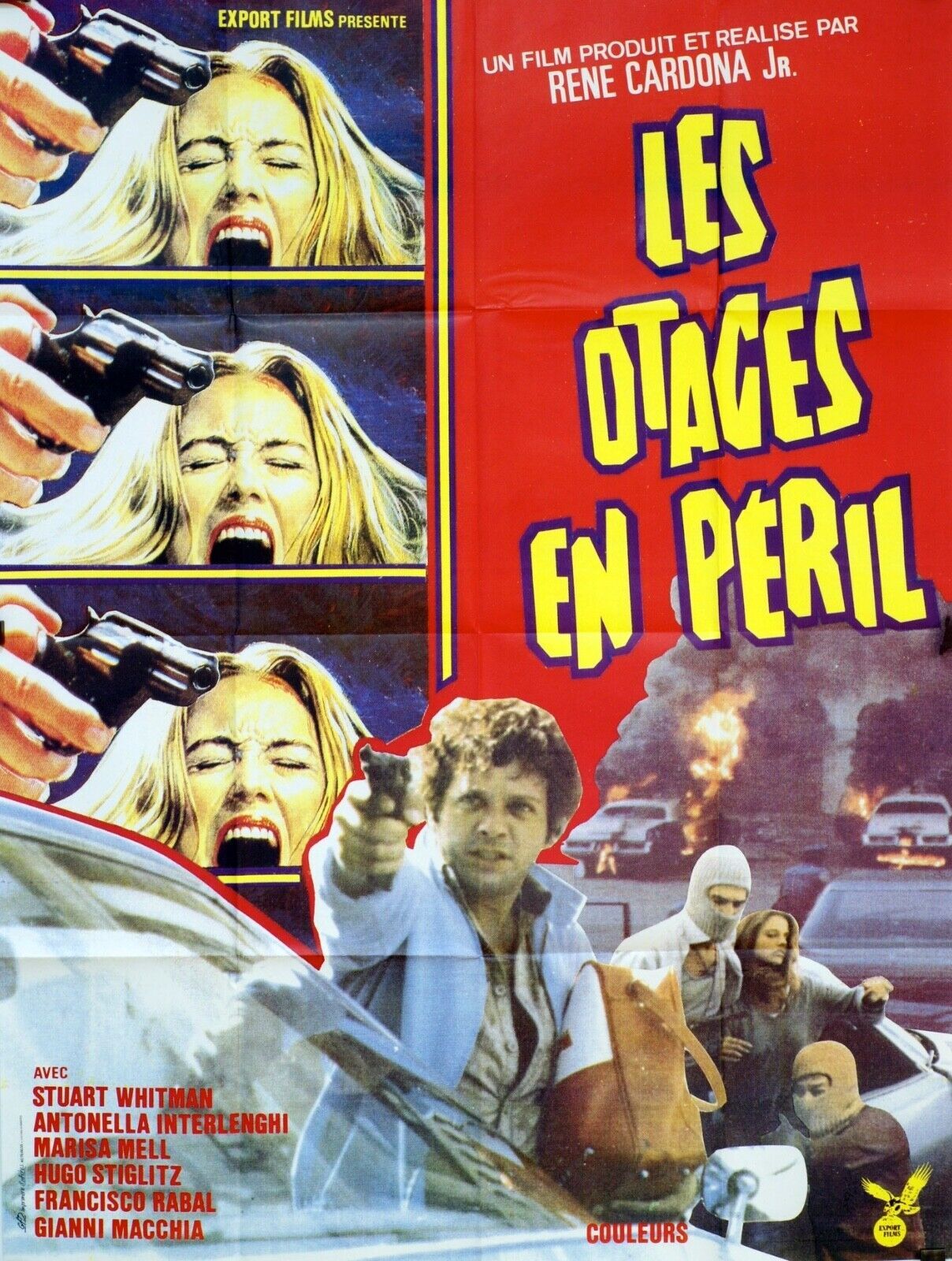 LES OTAGES EN PÉRIL POSTER ORIGINAL120x160 STUART WHITMAN