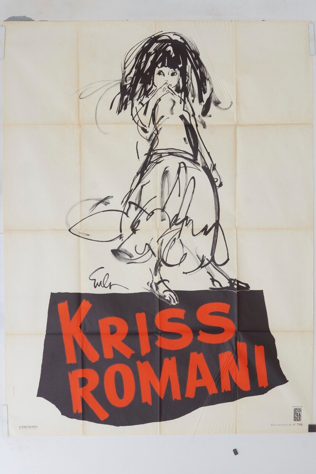 JOE EULA KRISS ROMANI 1962 FRENCH MOVIE POSTER ORIGINAL 120x160 THEATRICAL FOLDE
