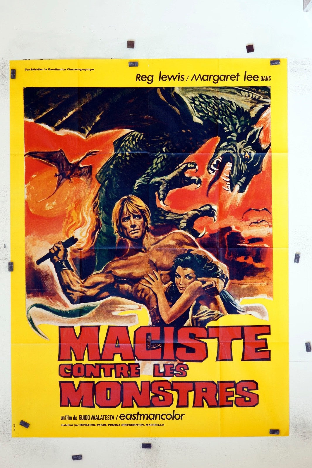 MACISTE CONTRE LES MONSTRES REG LEWIS ORIGINAL MOVIE POSTER 120x160