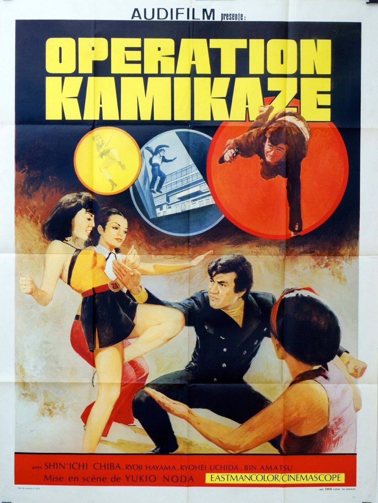 OPÉRATION KAMIKASE POSTER ORIGINAL120x160 SHIN’ICHI CHIBA