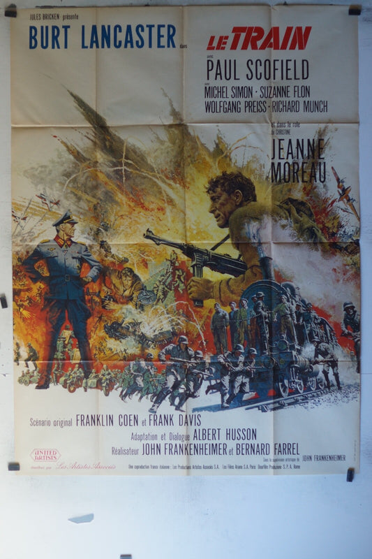 TRAIN (LE) MOVIE POSTER ORIGINAL120x160 Burt lancaster , Paul Scofield 