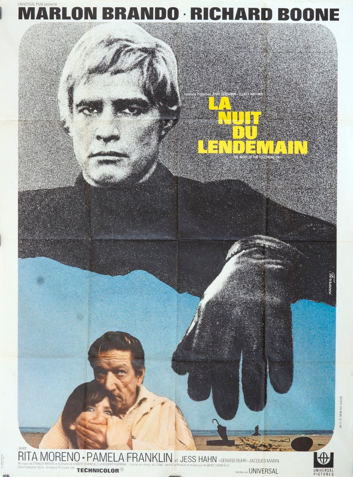 LA NUIT DU LENDEMAIN MOVIE POSTER ORIGINAL 120x160 MARLON BRONDON