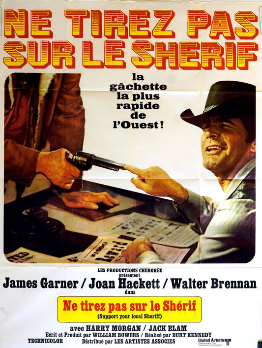 NE TIREZ PAS SUR LE SHÉRIF  JAMES GARNER ORIGINAL  POSTER ORIGINAL 120x160