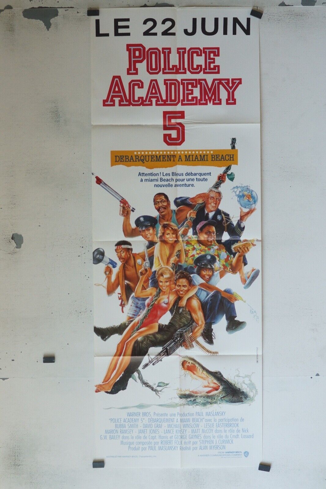 POLICE ACADEMY 5 MOVIE POSTER ORIGINAL 60x160 PAUL MASLANKY