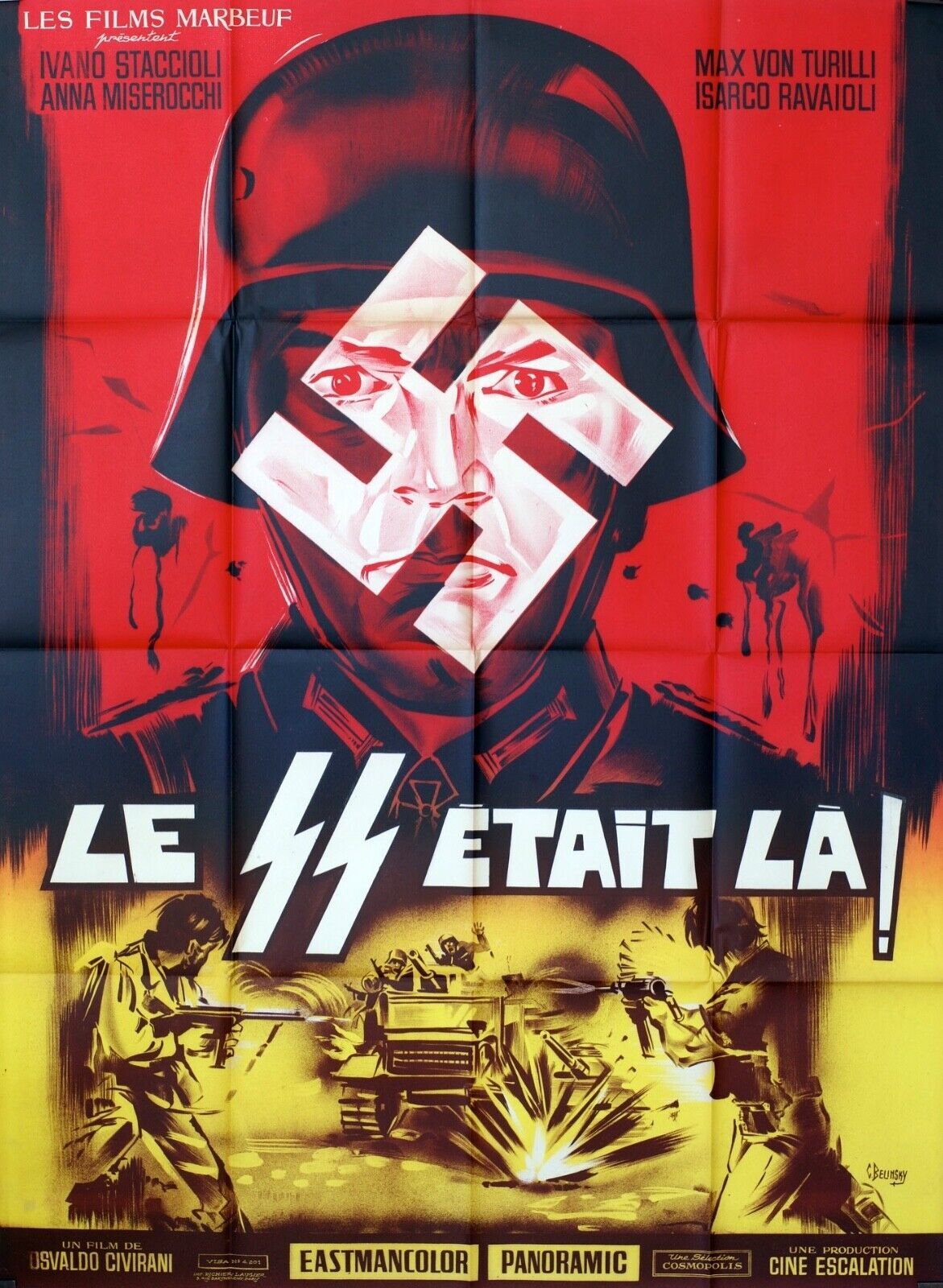 LE SS ÉTAIT LÀ MOVIE POSTER ORIGINAL 120x160 MAX VON TURILLI
