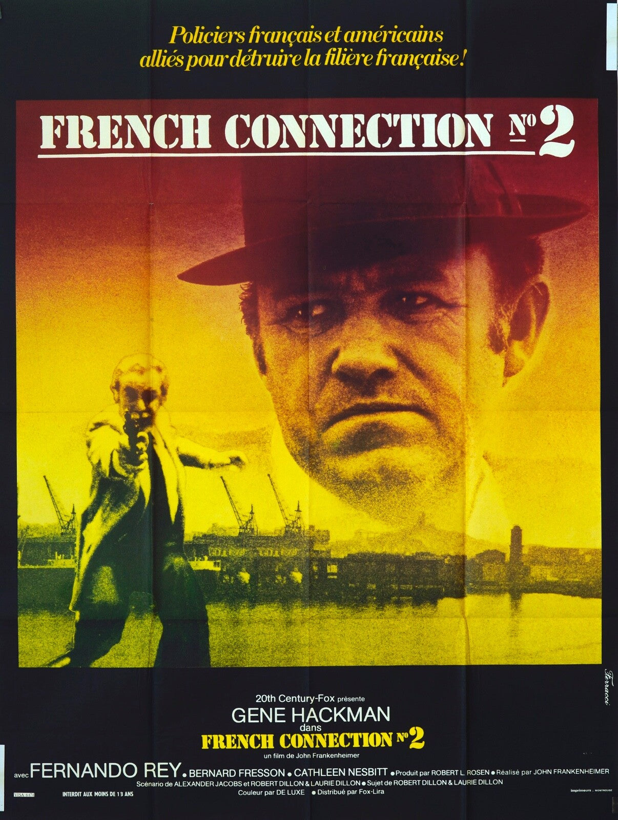 FRENCH CONNECTION 2 MOVIE POSTER ORIGINAL 120x160 GENE HACKMAN