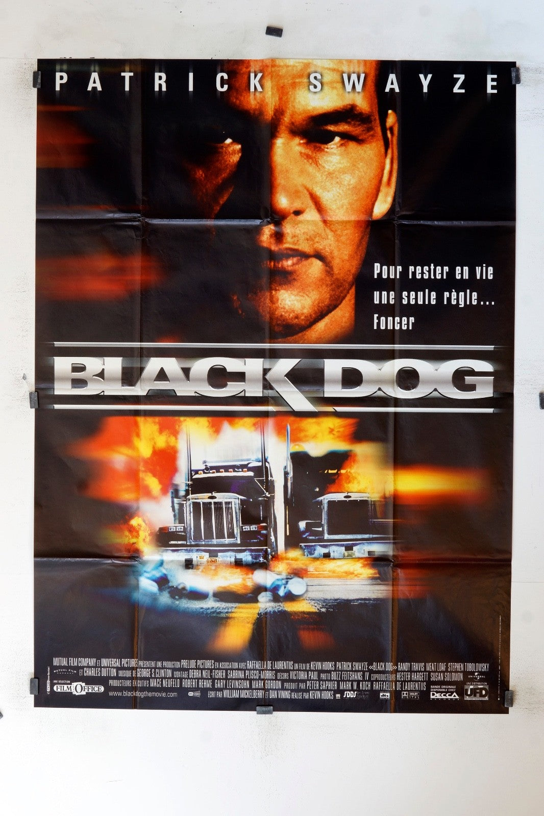 BLACK DOG PATRICK SWAYZE MOVIE POSTER ORIGINAL 120X160