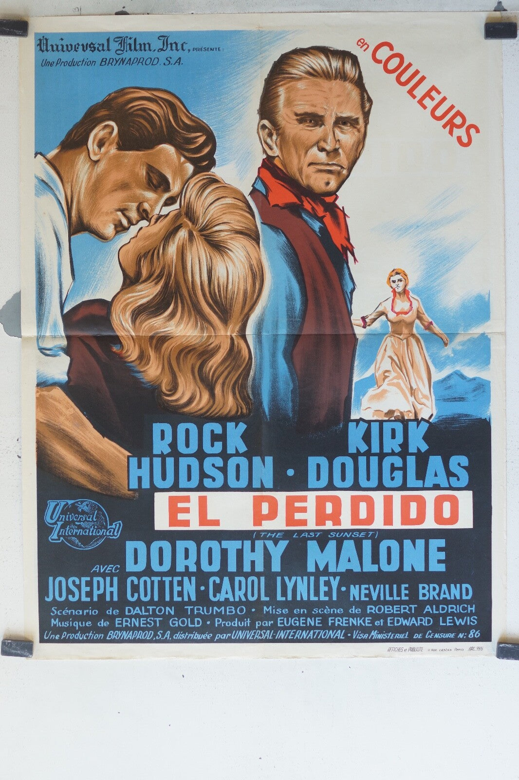 EL PERDIDO MOVIE POSTER ORIGINAL (60X80) Rock Hudson , Kirk Douglas 