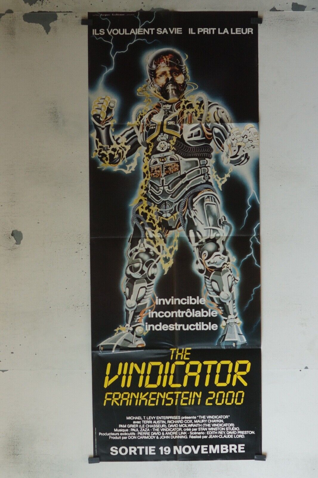 THE VINDICATOR, FRANKENSTEIN 2000 60x160 ORIGINAL POSTER TERRI AUSTIN