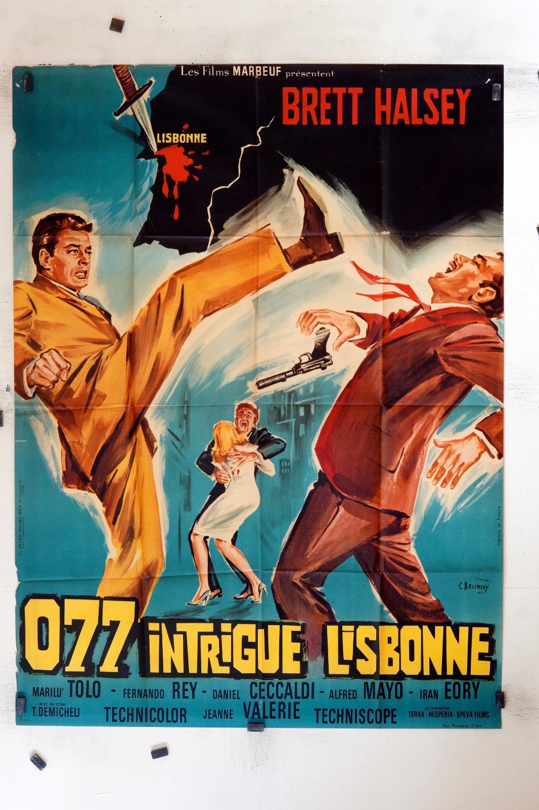 077 INTRIGUE LISBONNE BRETT HALSEY POSTER ORIGINAL 120x160 WILLIAM KATT