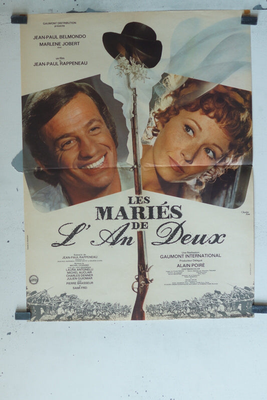 LES MARIÉS DE L’AN DEUX POSTER ORIGINAL (60X80) JEAN-PAUL BELMONDO – MARLENE JOB