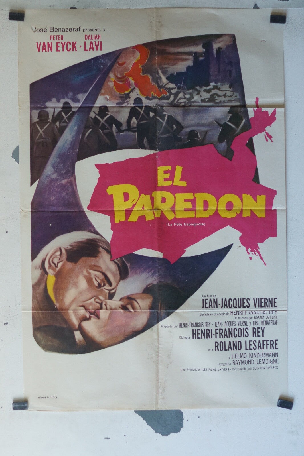 PAREDON (EL) MOVIE POSTER 68x104 Peter Van Eyck , Daliah Lavi 