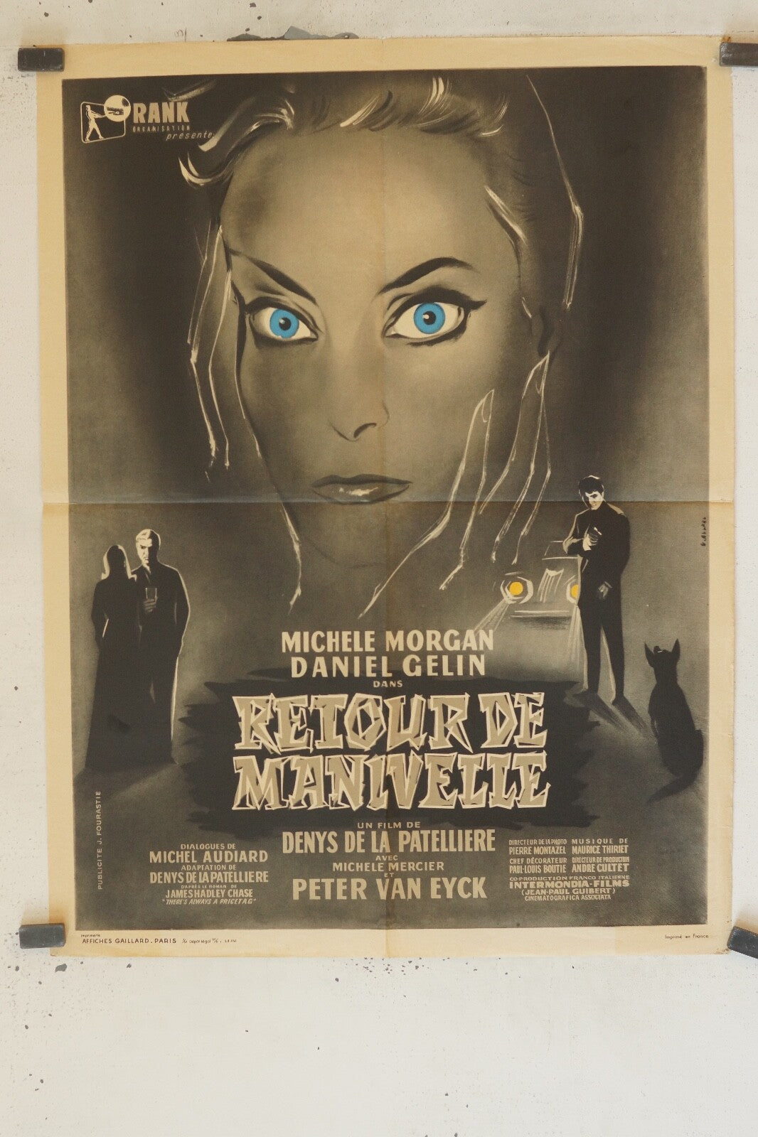 RETOUR DE MANIVELLE MOVIE POSTER ORIGINAL (60X80) MICHELE MORGAN -DANIEL FGÉLIN