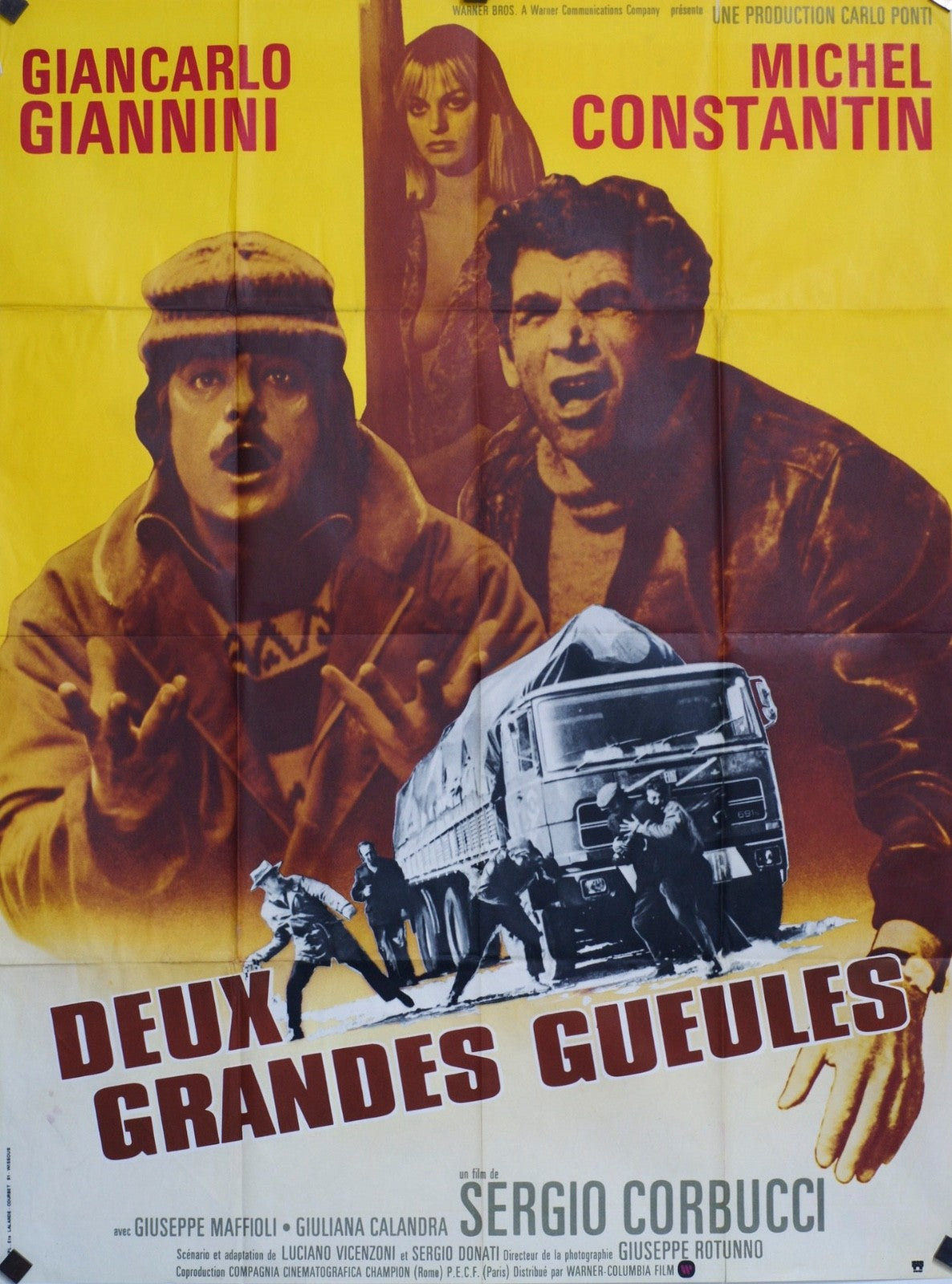 DEUX GRANDES GUEULES GIANCARLO GIANNINI MOVIE POSTER ORIGINAL120x160