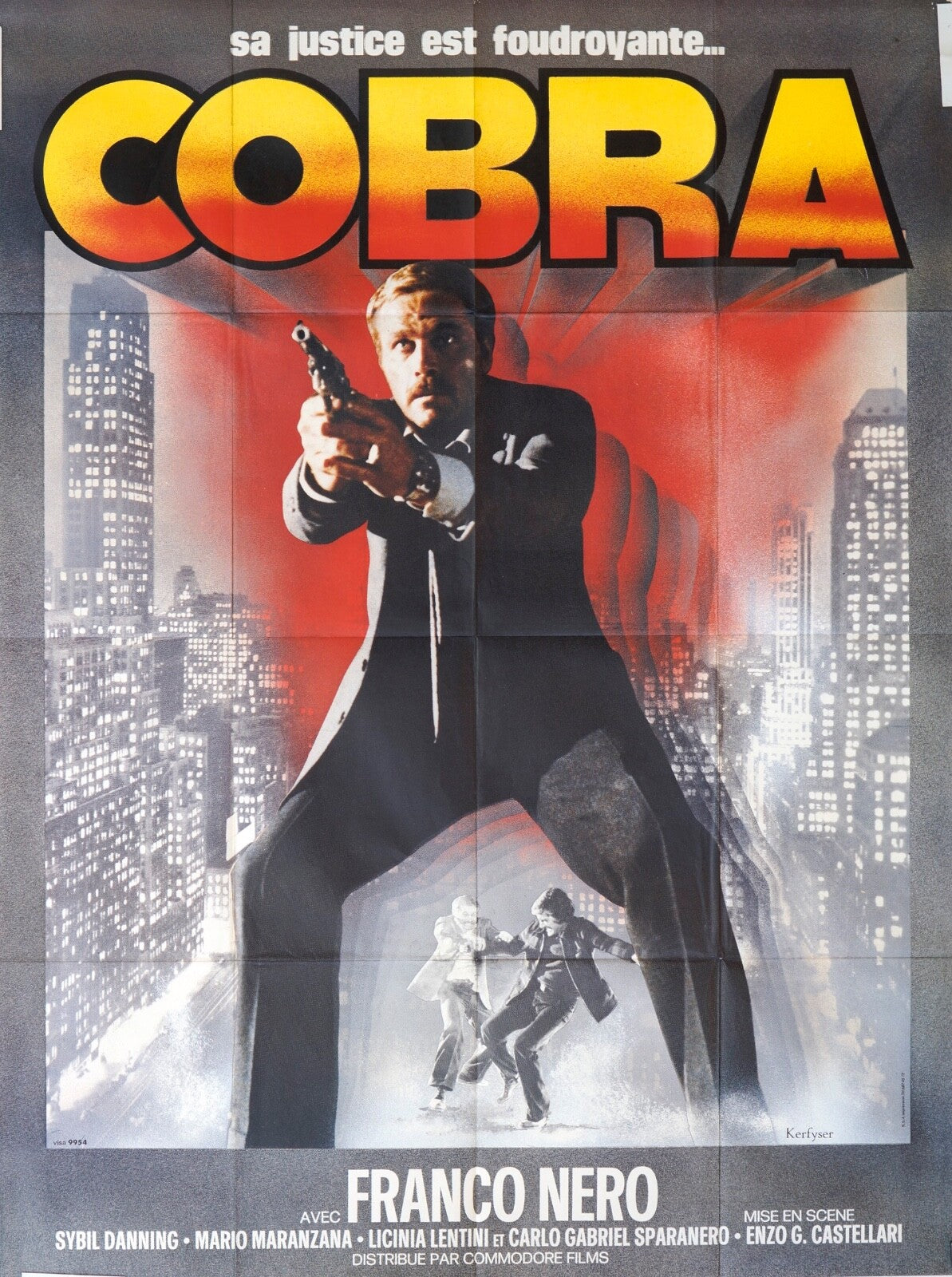 COBRA MOVIE POSTER ORIGINAL 120x160  FRANCO NERO