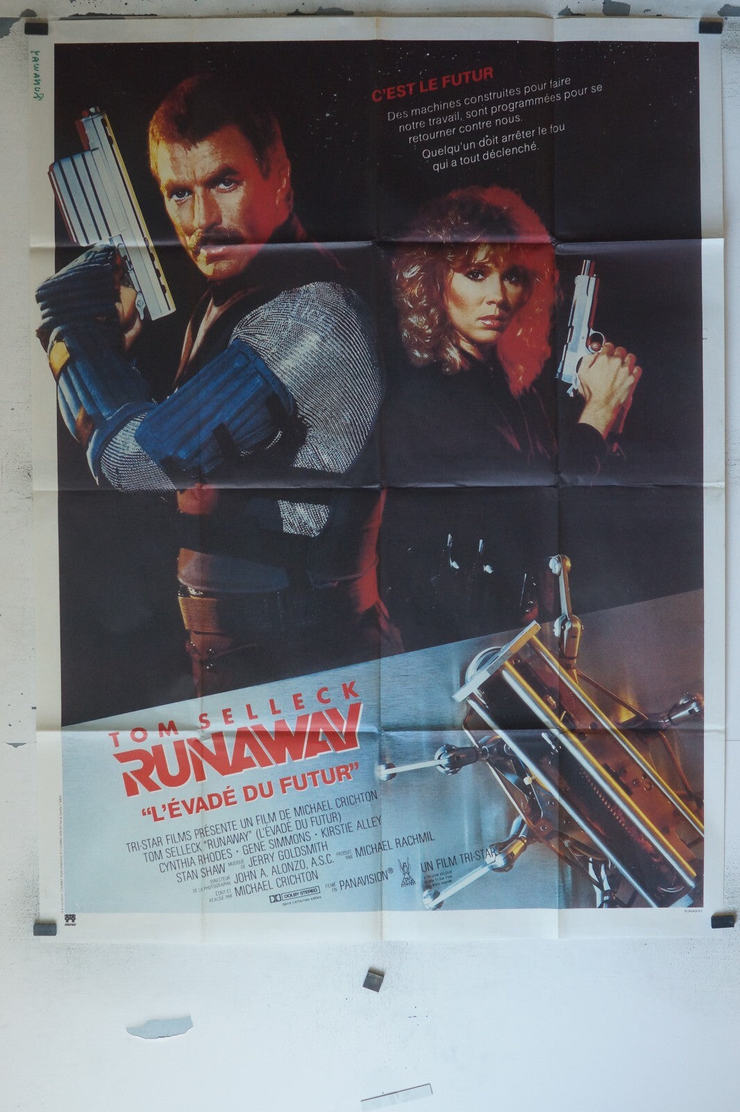 RUNAWAY POSTER ORIGINAL 120x160 TOM SELLECK