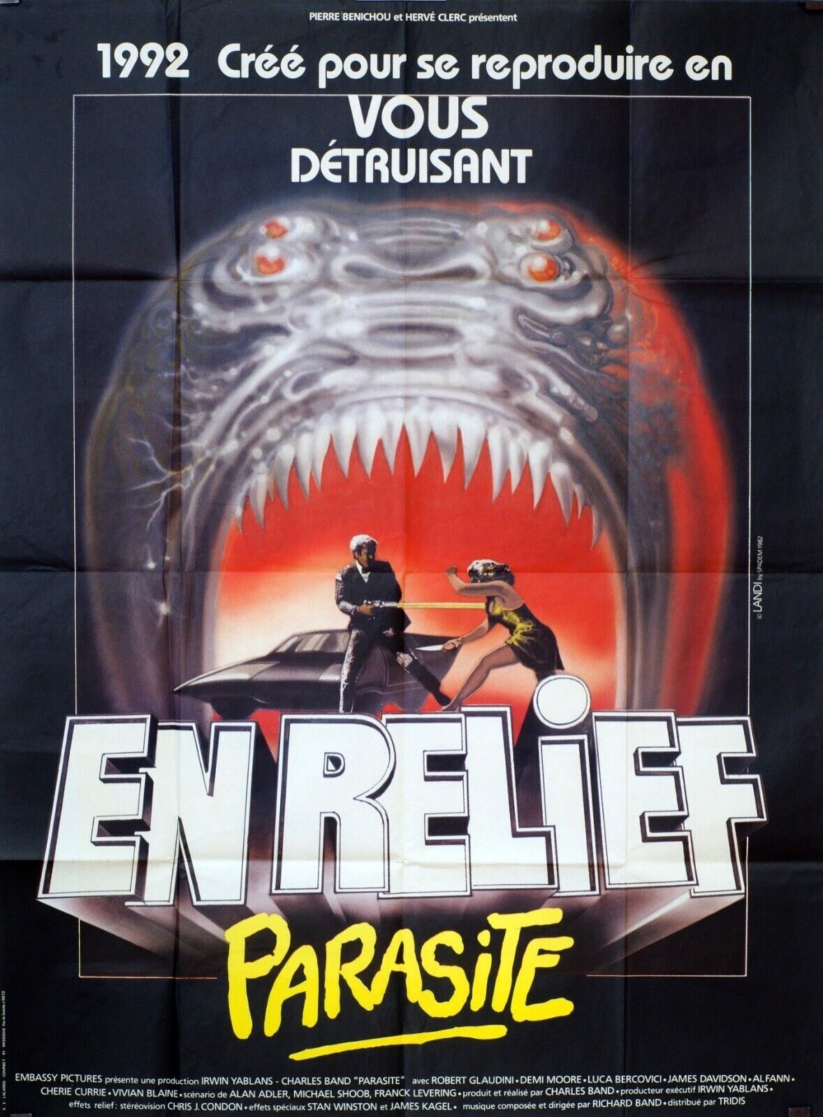 EN RELIEF PARASITE ORIGINAL MOVIE POSTER 120x160 ROBERT GLAUDINI