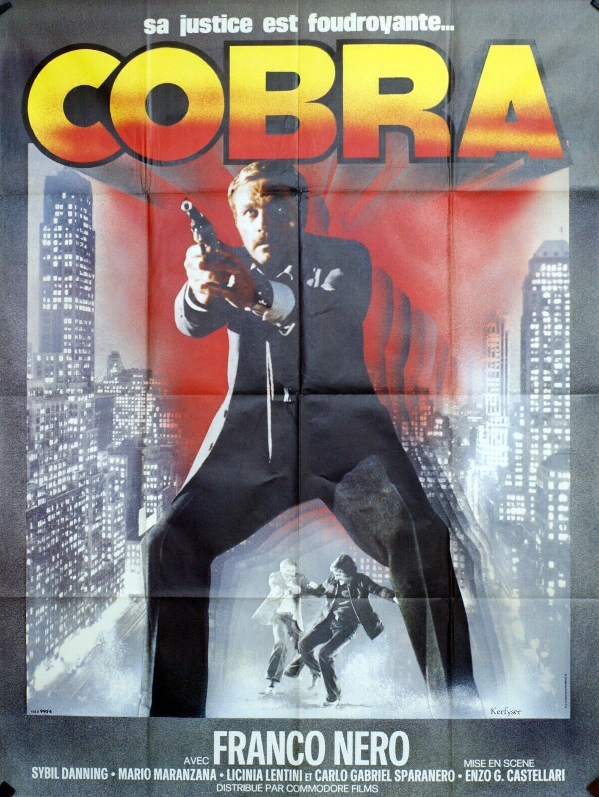 COBRA MOVIE POSTER ORIGINAL 120x160 FRANCO NERO