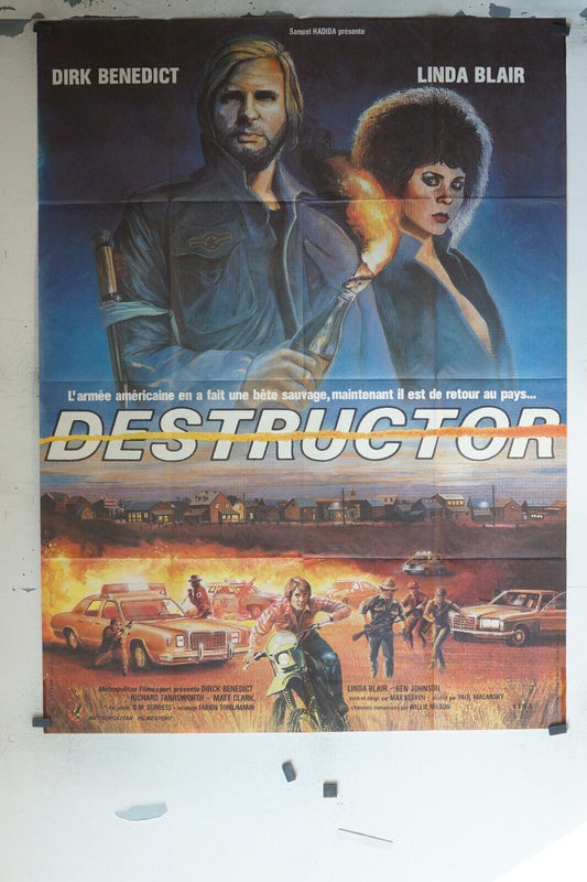 DESTRUCTOR MOVIE POSTER ORIGINAL (120x160) DIRK BENEDICT
