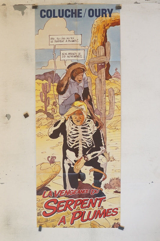 LA VENGEANCE DU SERPENT À PLUMES MOVIE POSTER 58X143 COLUCHE/OURY