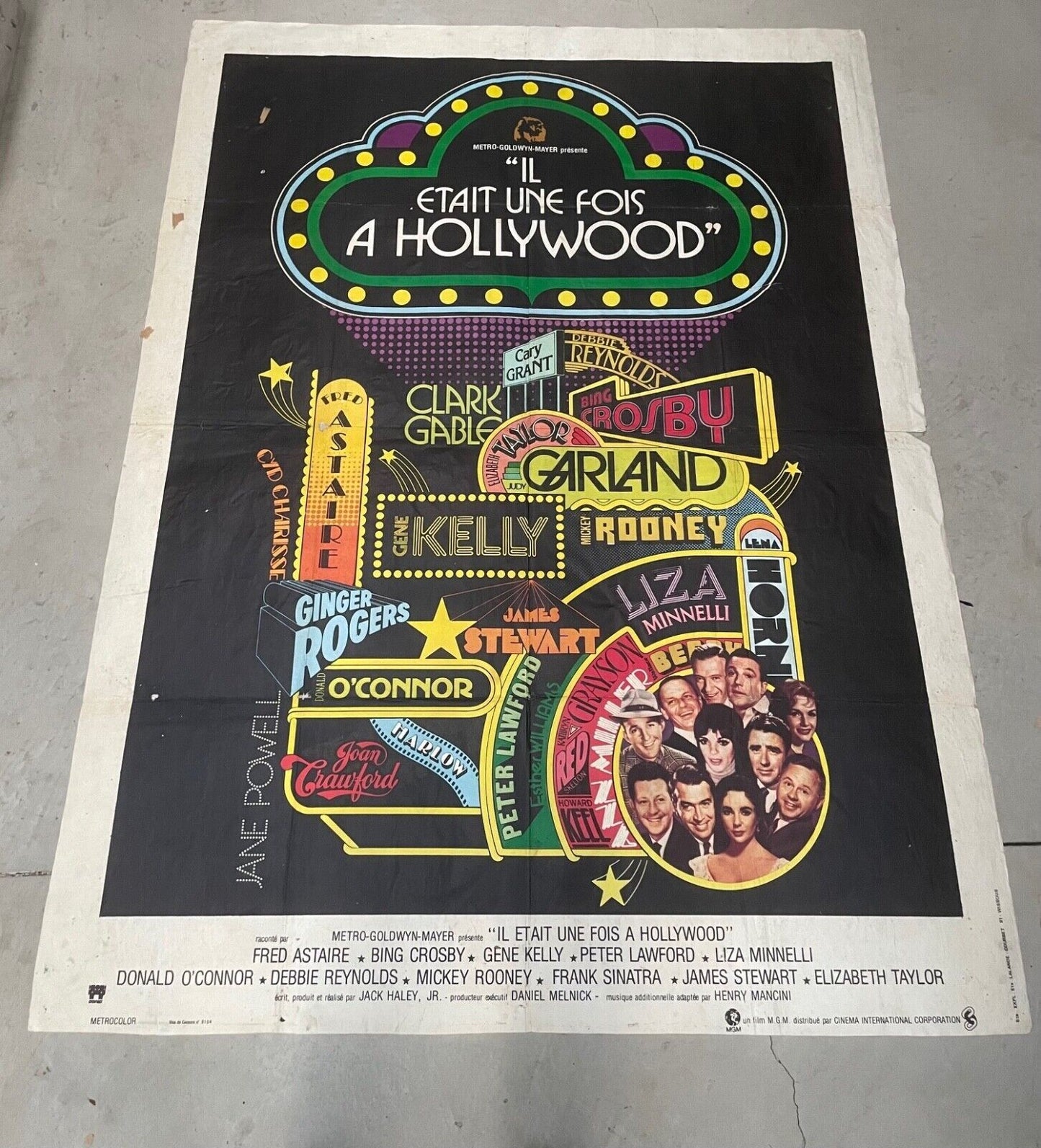 IL ÉTAIT UNE FOIS A HOLLYWOOD ORIGINAL POSTER 120X160 CLARK GABLE