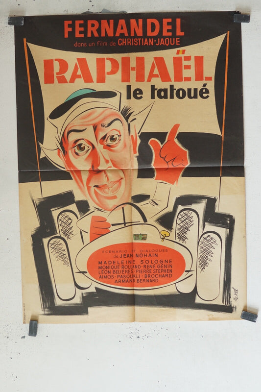 RAPHAËL LE TATOUÉ MOVIE POSTER ORIGINAL (60X80) FERNADEL
