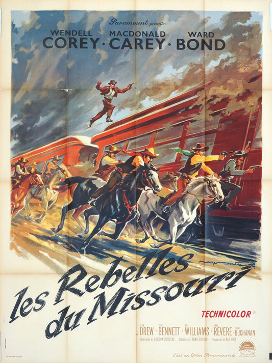 LES REBELLES DU MISSOURI  WENDEL CORREY ORIGINAL MOVIE POSTER 120x160