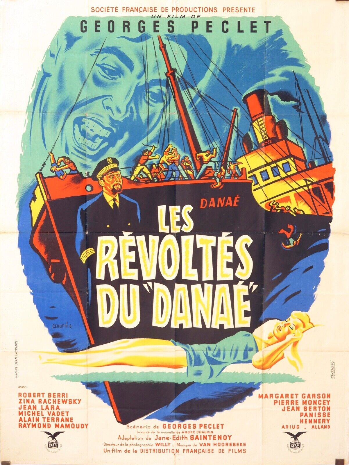 LA RÉVOLTÉS DU DANAÉ MOVIE POSTER ORIGINAL 120x160 ROBERT BERRI