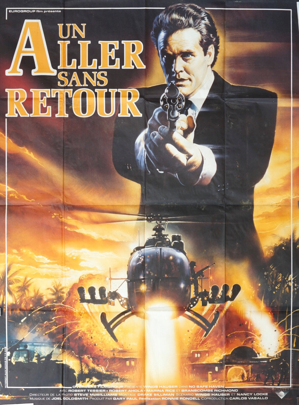 UN ALLER SANS RETOUR MOVIE POSTER ORIGINAL 120x160 ROBERT TESSIER