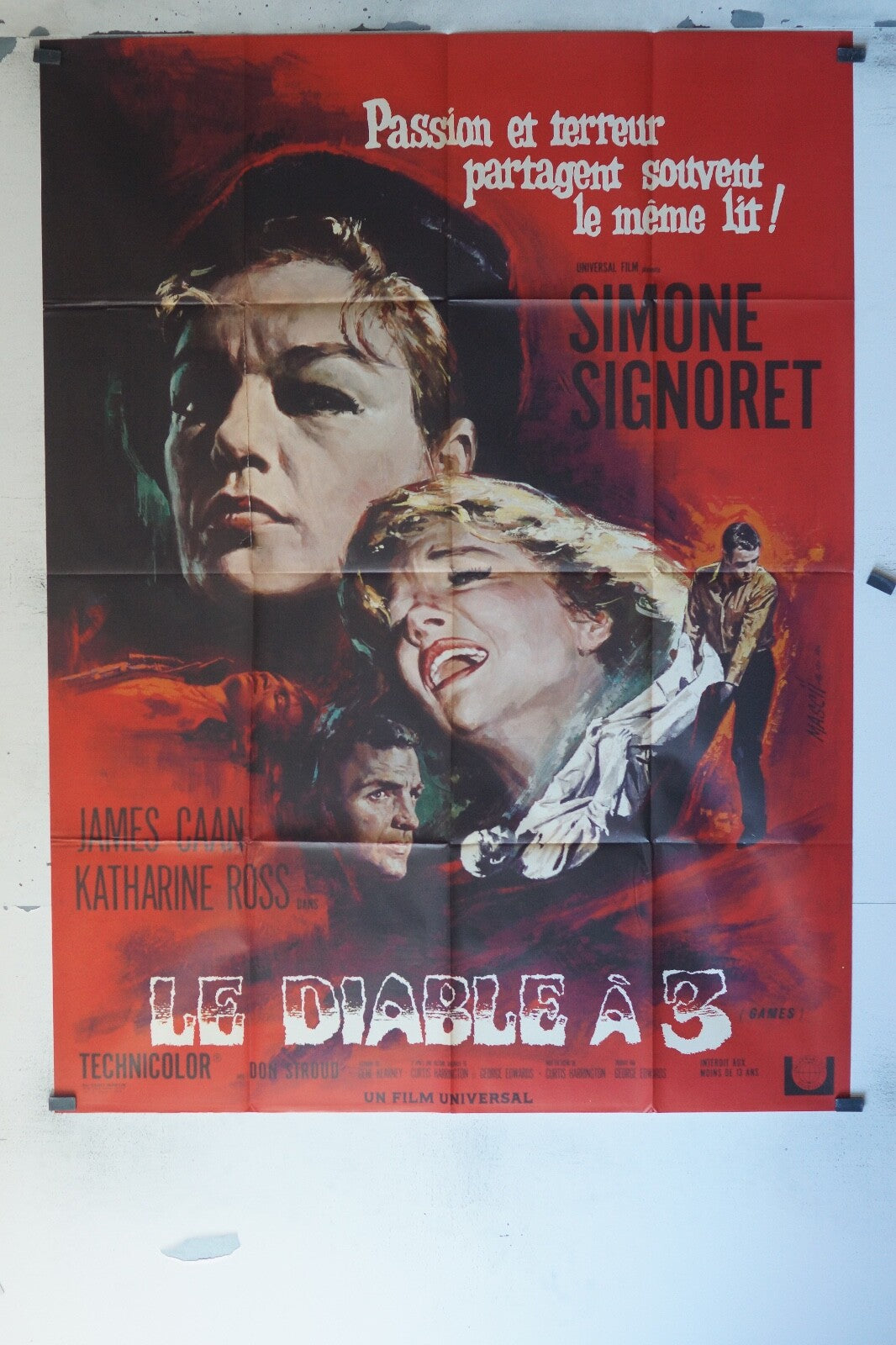 LE DIABLE A 3 MOVIE POSTER ORIGINAL 120x160 JAMES CAAN – KATHARINE ROSS
