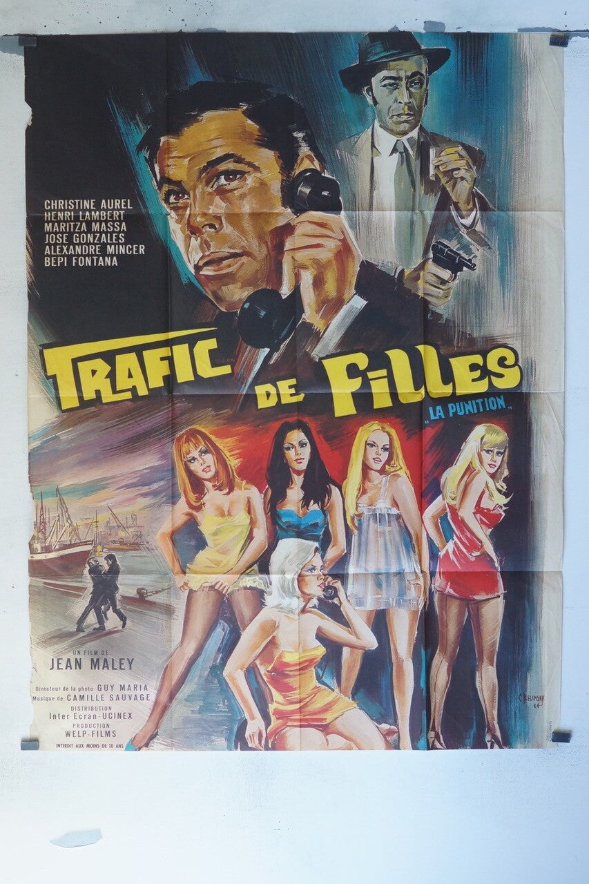 TRAFIC DE FILLES POSTER ORIGINAL120x160 CHRISTINE AUREL