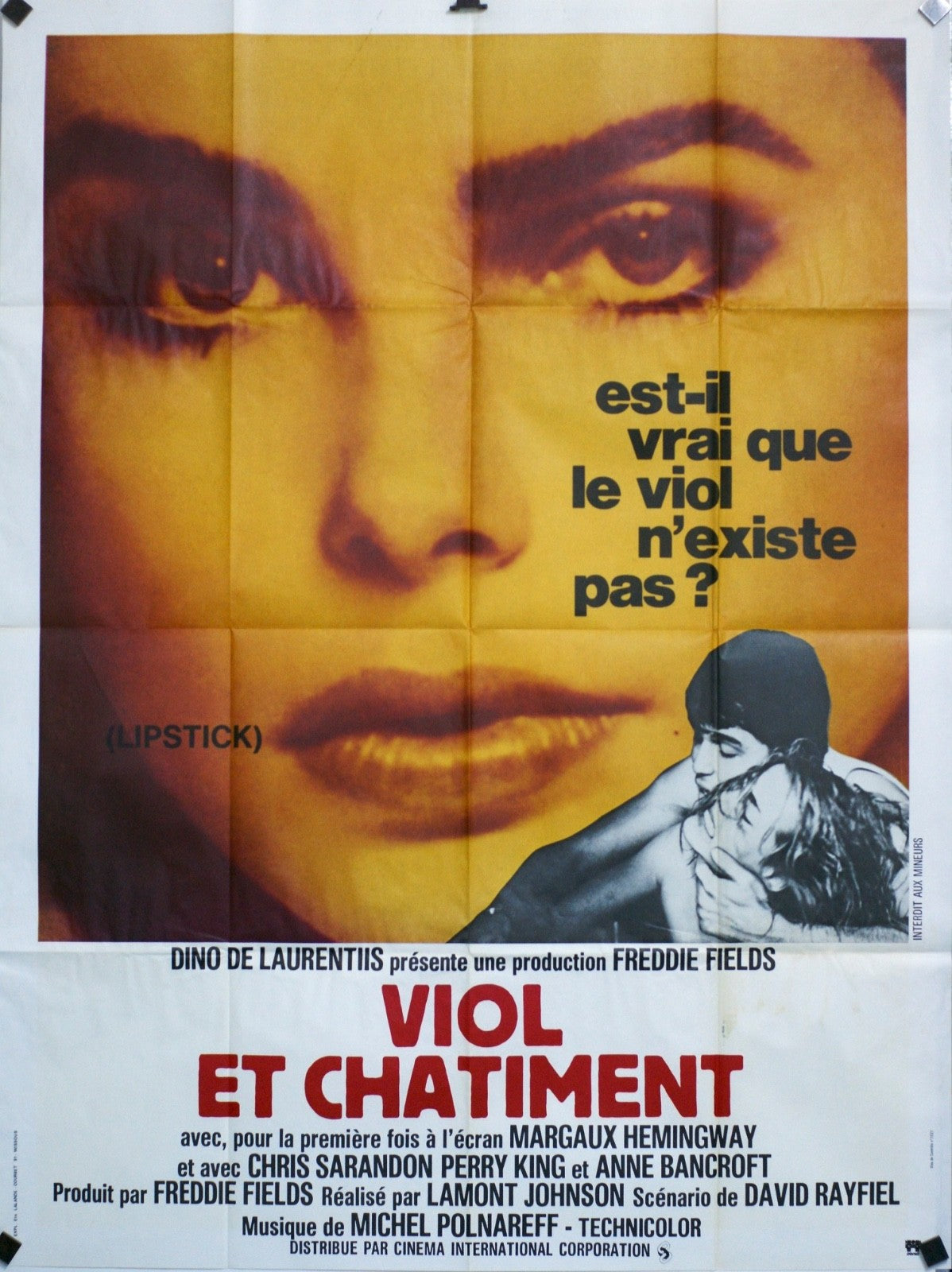 VIOL ET CHATIMENT MARGAUX HEMINGWAY MOVIE POSTER ORIGINAL 120x160