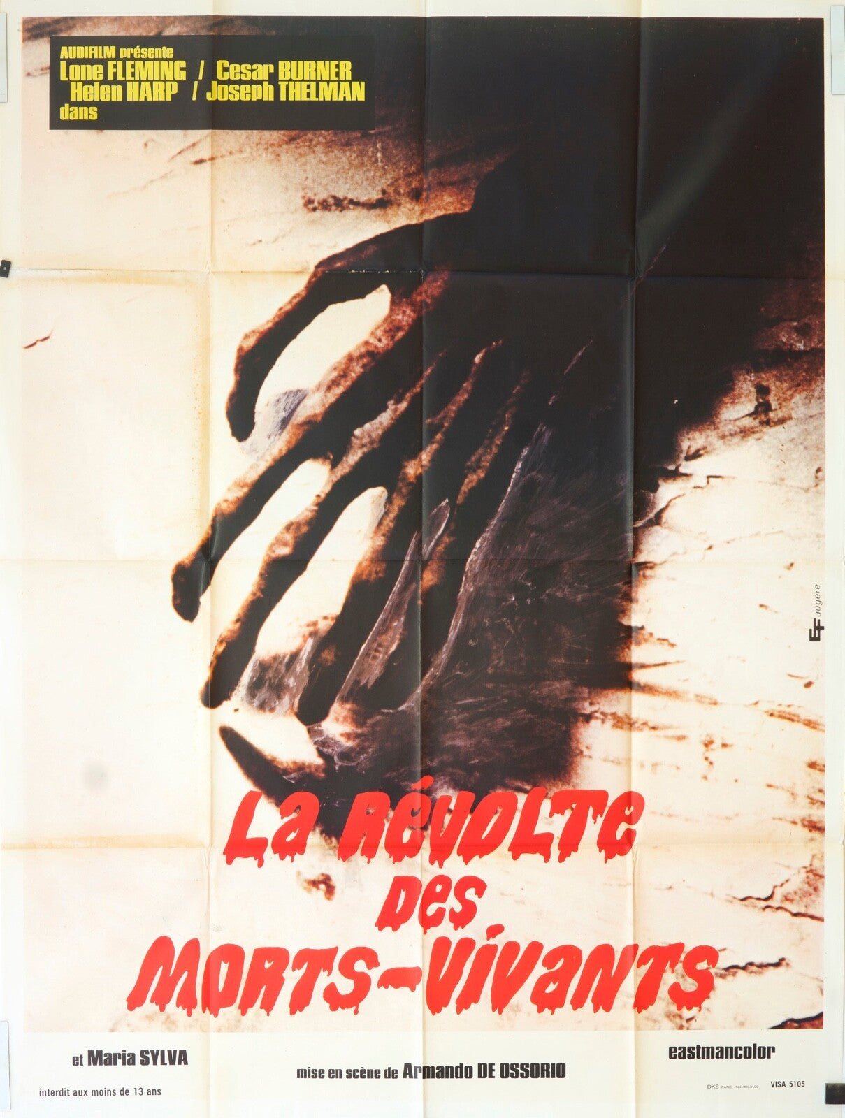 LA RÉVOLTE DES MORTS-VIVANTS ORIGINAL MOVIE POSTER 120x160 LONE FLEMING