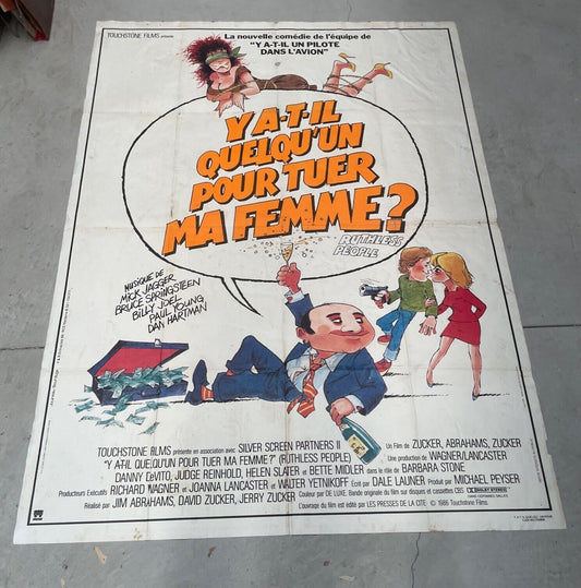 Y A-T-IL QUELQU’UN POUR TUER MA FEMME POSTER ORIGINAL 120x160 ABRAHAMS