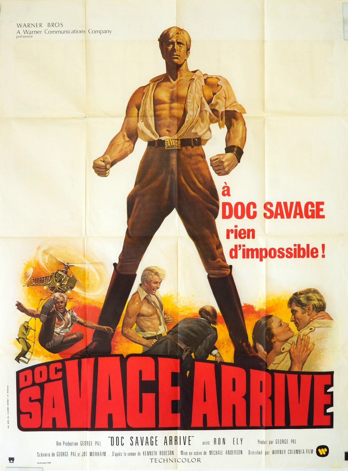 DOC SAVAGE ARRIVE ORIGINAL POSTER (120x160) CATHERINE DENEUVE