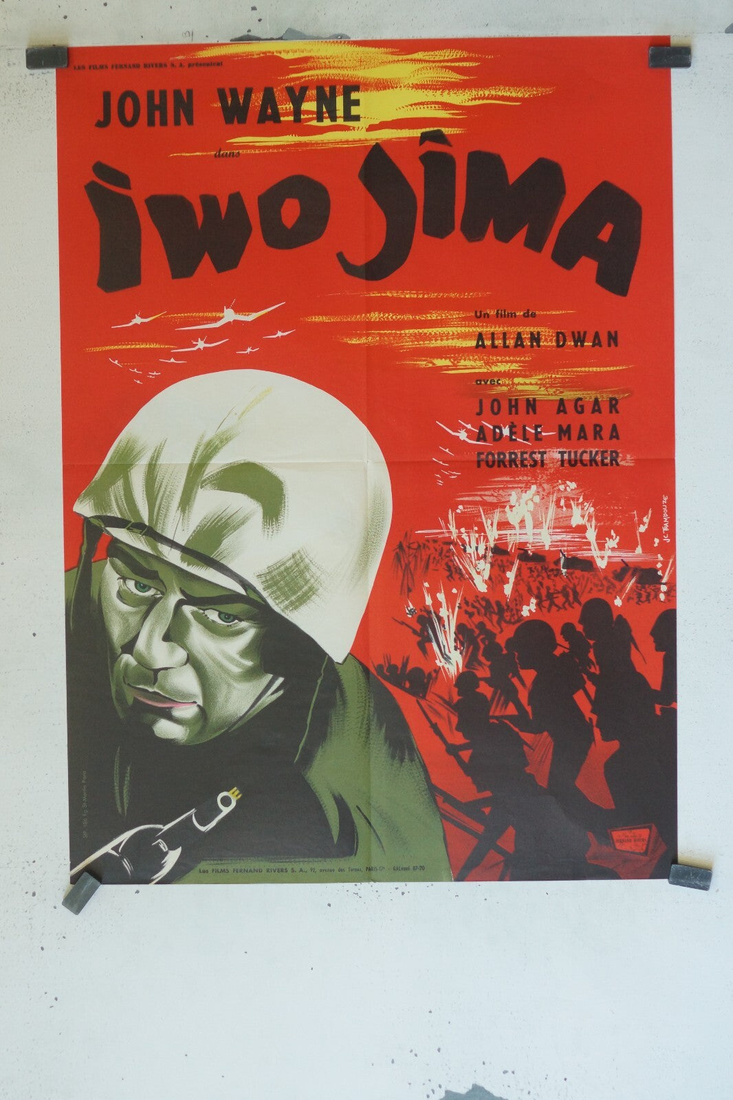 LES HEROS D’IWO JIWA MOVIE POSTER ORIGINAL (60X80) JAMES FANCISCUS BRUCE BENNET