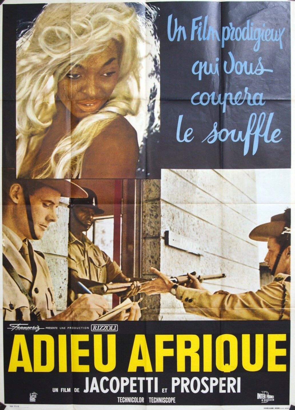 ADIEU AFRIQUE, 1966 ORIGINAL MOVIE POSTER 120x160 MAURICE PIALAT