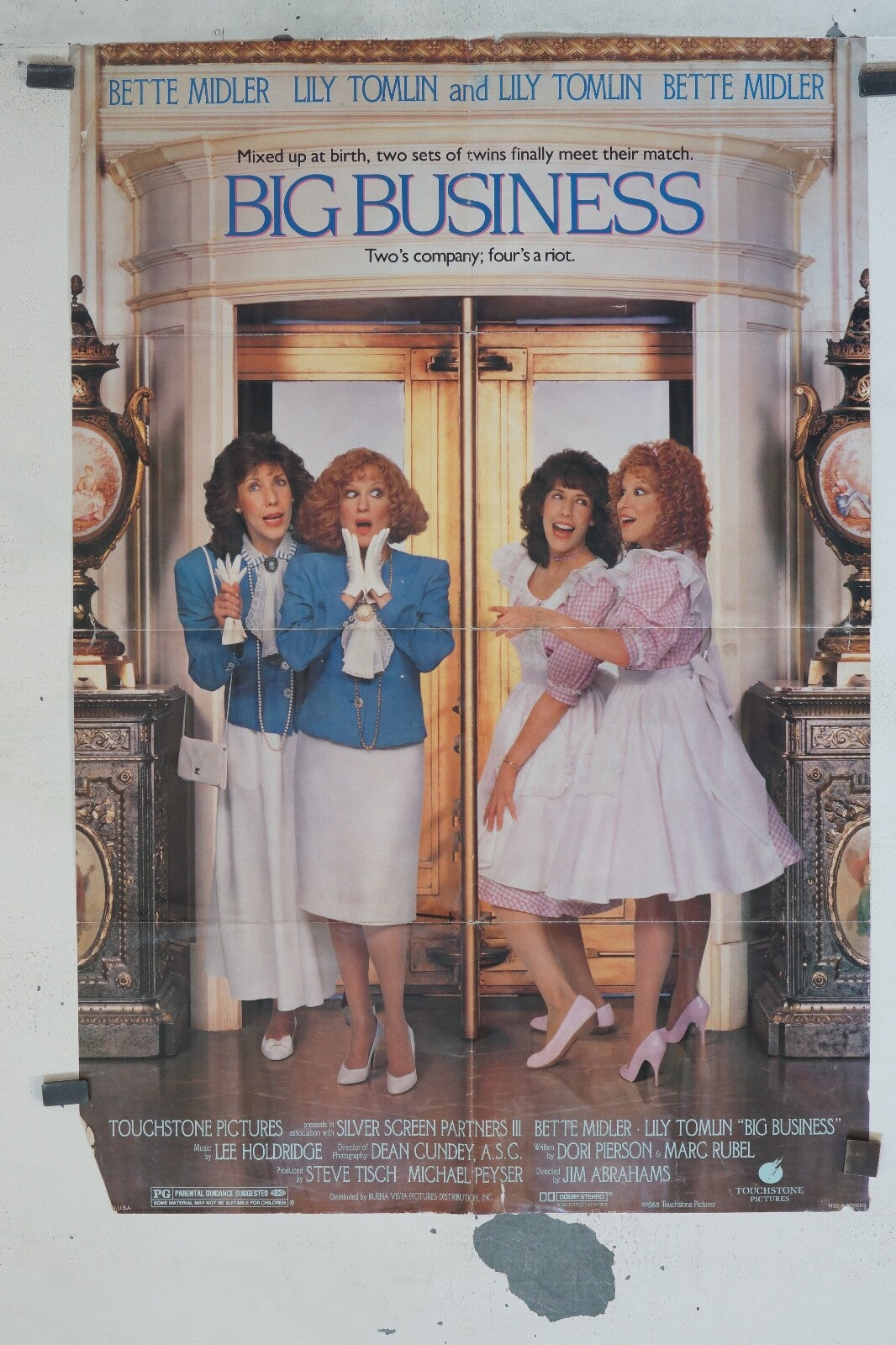 BIG BUSINESS MOVIE POSTER ORIGINAL (69x103),Bette Midler, Jim Abrahams 