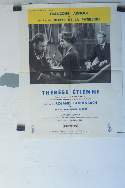THERESE ETIENNE MOVIE POSTER ORIGINAL 50x66 Françoise Arnoul , Pierre Vaneck 