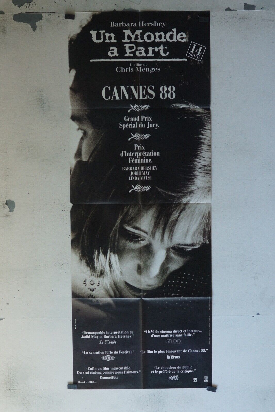 UN MONDE À PART POSTER ORIGINAL 60x160 BARBARA HERSHEY