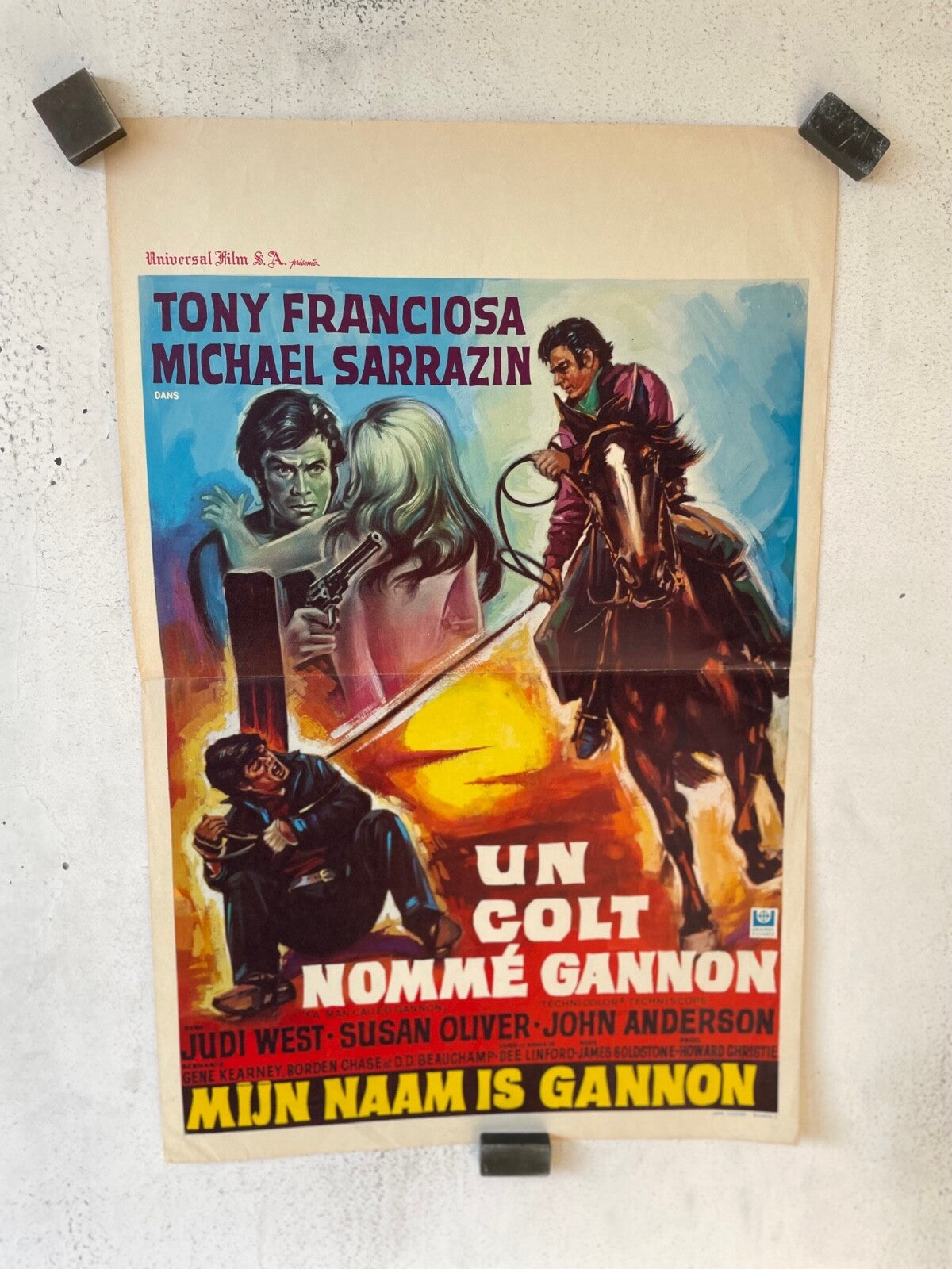 UN COLT NOMMÉ GANNON, BELGIAN MOVIE POSTER 36x55 TONY FRANCIOSA