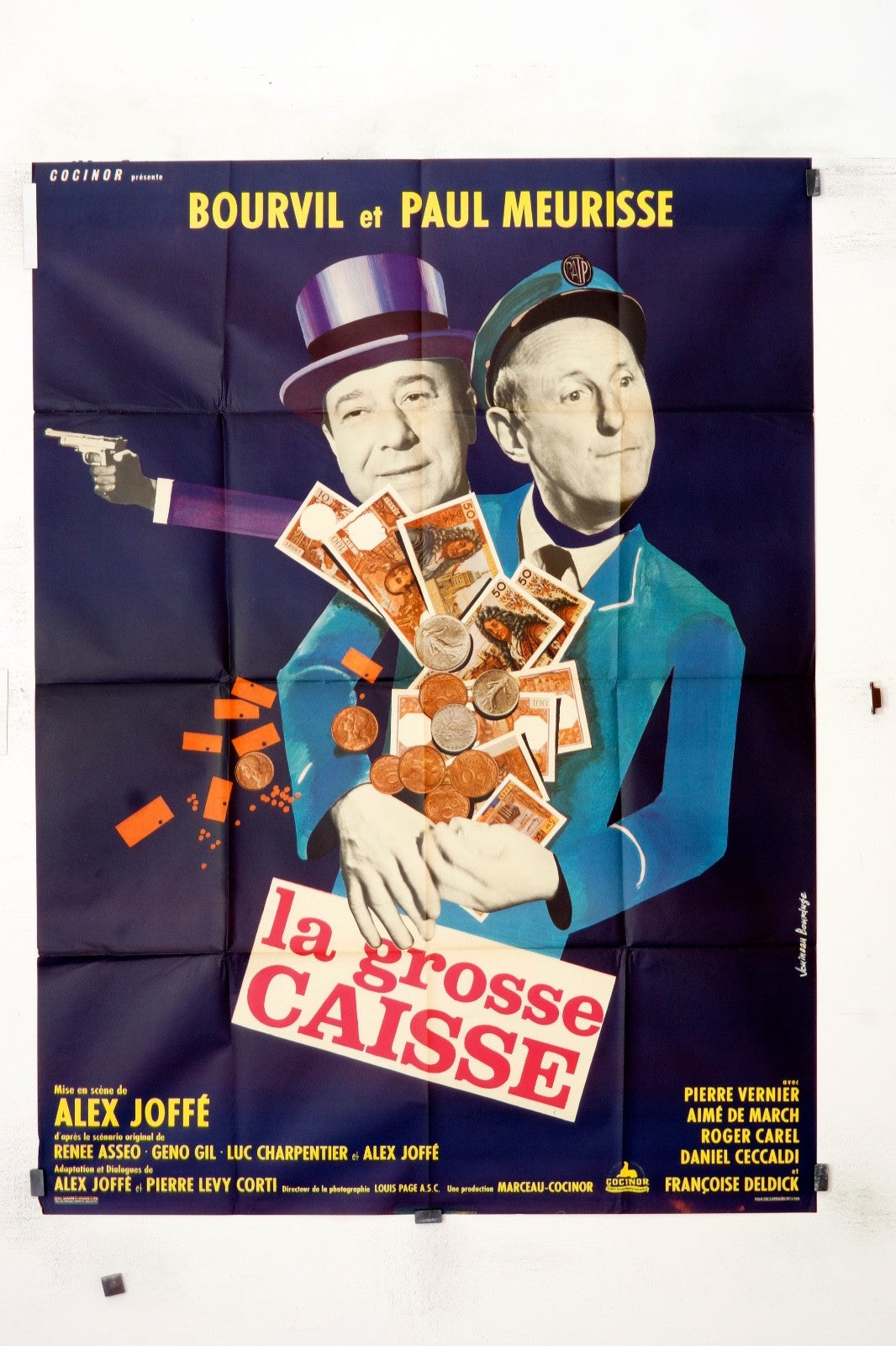 LA GROSSE CAISSE Bourvil MOVIE POSTER ORIGINAL 120x160