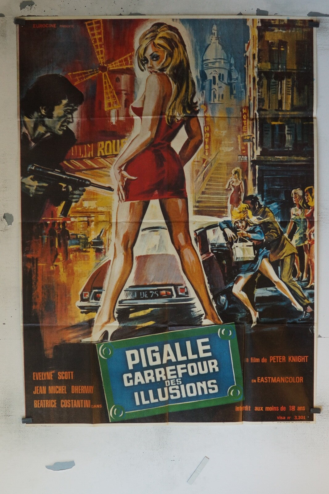 PIGALLE CARREFOUR DES ILLUSIONS POSTER ORIGINAL 120x160 EVELYNE SCOTT