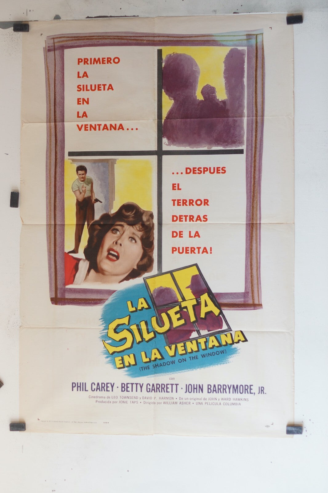 LA SILUETA EN LA VENTANA (70X100) ORIGINAL MOVIE POSTER PHIL CAREY – BETTY