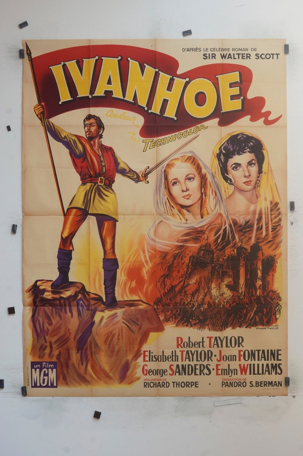 IVANHOE  ROBERT TAYLOR MOVIE POSTER ORIGINAL (120X160)