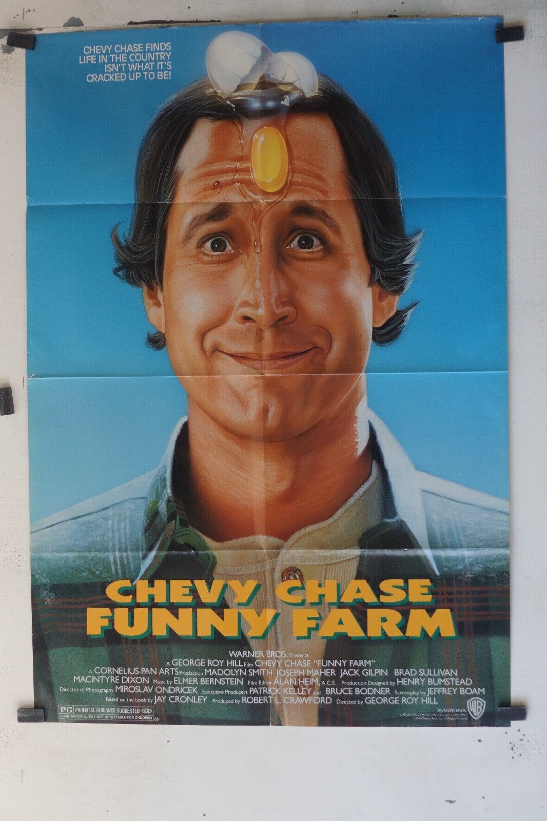 CHEVY CHASE FUNNY FARM 70x100 ORIGINAL MOVIE POSTER JOSEPH MAHER, JACK GILPIN,