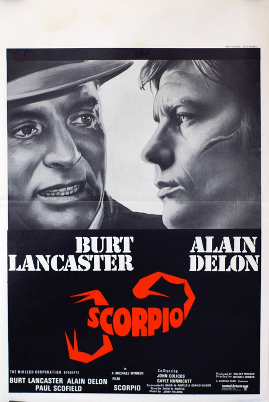 SCORPIO POSTER ORIGINAL BELGE 35x55 Burt Lancaster , Alain Delon
