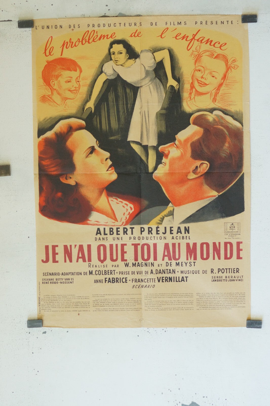 JE N’AI QUE TOI AU MONDE MOVIE POSTER ORIGINAL (60X80) ANNE FABRICE – FRANCETTE