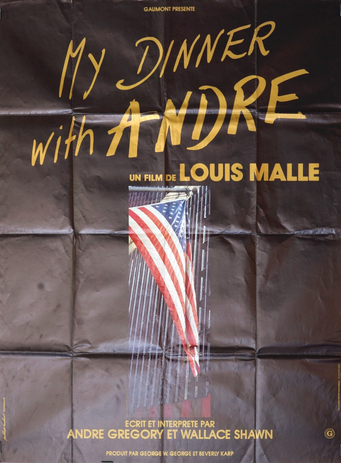 MY DINNER WITH ANDRE LOUIS MALLE POSTER ORIGINAL 120x160